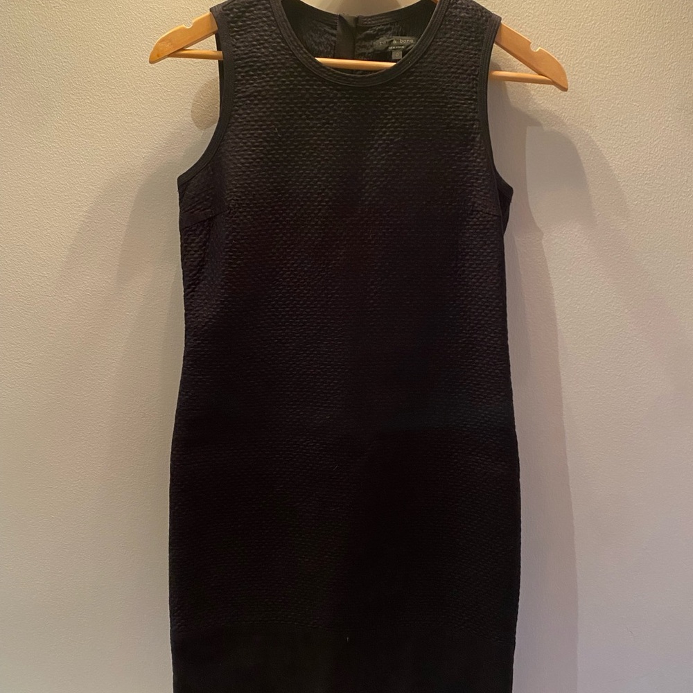 Rag & Bone Textured Black Mini Dress
